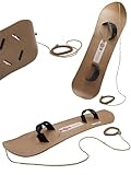 MOLTI PRO ECO Wood Snowboard für Kinder ab 5 Jahren mit Bindungen und Zugseil 80x23cm Rutscher...