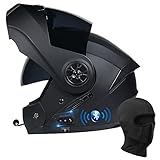 Klapphelm mit Bluetooth, Integriert Motorradhelm, ECE Zertifiziert Integralhelm mit Doppelvisier,...