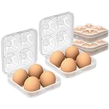 RoseFlower 2 Stück Eierbox 4 Eier, Eier Transportbox, Eierbox Kunststoff Eierdose, Eierbehälter...