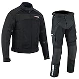 BOSmoto Sommer Motorradjacke + Hose Kombi – 2-Teiler Herren Textil Anzug, Motorrad Textil Kombi...