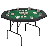 Mingone Pokertisch Klappbar 120cm Poker Tisch Casino Pokertisch für 8 Spieler, Spieltisch mit...