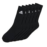 adidas CUSHIONED CREW Tennissocken Sportsocken Damen Herren Unisex 6 Paar, Farbe:Black, Socken &...