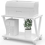 VEDECASA Desktop Drucker Stand 2-Tier Unter Schreibtisch Holz Drucker Regal Rustikale industrielle...