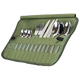 Besteck-Aufbewahrungstasche – tragbare aufrollbare Tasche für Küchenutensilien,...