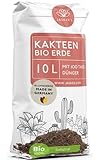 Kakteenerde 10 L | 100% Torffrei + Dünger + Wurzelaktivator I Lockere Kaktuserde | Als Aloe Vera...