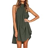 QKEPCY Damen Sommerkleid Damen Ärmellos Kleider Elegant Blusekleid Freizeitkleid Locker Kleider...