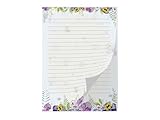 Briefpapier Motiv Natur Veilchen Blumen pastell Briefblock für Mädchen Kinder und Erwachsene...
