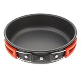 UKCOCO Praktische Antihaft Bratpfanne aus Aluminium mit Hitzebeständigem Griff Tragbarer Camping...