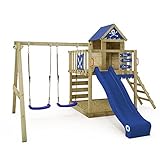 WICKEY Spielturm Klettergerüst Smart Cave mit Schaukel & Rutsche, Outdoor Kinder Kletterturm mit...