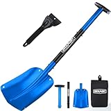 Overmont Lawinenschaufel Aluminium - Schneeschaufel Abziehbar 3 Teilig - Klappschaufel Ausziehbar -...