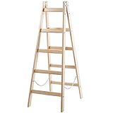 Systafex® Leiter Doppelstufenleiter Malerleiter Elektrikerleiter Stehleiter Holzleiter (5 Stufen)...