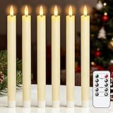 Eldnacele LED Stabkerzen mit Timerfunktion, flackernde Flamme LED Echtwachskerzen mit Fernbedienung,...