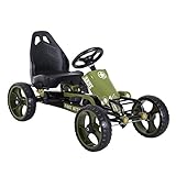 HOMCOM Go Kart Tretauto Tretfahrzeug mit Handbremse Kinderfahrzeug Kettcar Tretfahrzeug mit...