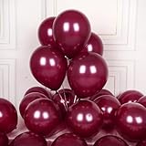 AULE Luftballons Weinrote Bordeaux Metallic: 50 Stück 12 Zoll Luftballon Burgunder Helium Ballons...