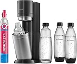 SodaStream Wassersprudler Duo mit CO2-Zylinder, 2X 1L Glasflasche und 2X 1L spülmaschinenfeste...