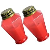 SOESFOUFU LED Grablicht 2 Stück Flammenlose Grabkerze Wiederverwendbar Rot Außenbeleuchtung...