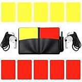 Schiedsrichter Karten Set Kinder,12 Stück PVC Rote Karte Gelbe Karte Fußball,mit 2 Metall...
