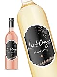 JoliCoon Lieblingsmensch Geschenk - Flaschenetikett 8,5x12cm - Partner Geschenke