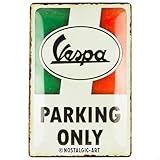 Nostalgic-Art Retro Blechschild, 20 x 30 cm, Vespa – Parking Only Italian – Geschenk-Idee für...