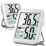 Antonki 2 Stück Thermometer Hygrometer Innen Raumthermometer, Digital Temperatur und...