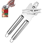 Dosenöffner für Senioren, manuell, Edelstahl, für Dosen und Gläser, robuster Dosenöffner –...