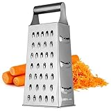 KADAX Reibe aus Edelstahl, 4-seitige Gemüsereibe, Reibeisen für Obst, Gemüse, Karotten, Käse,...