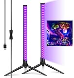 2er Set LED UV Schwarzlicht Röhre, 45 cm (18 Zoll) Schwarzlichtlampe mit Ständer, Tragbare...
