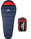 MOUNTREX® Schlafsack - Warm & Leicht (1500g) – 3-4 Jahreszeiten Outdoor Mumienschlafsack (-10°C...