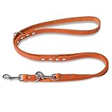 FREUDENTIER Hundeleine Leder 2m - Lederleine verstellbar - Führleine aus zertifiziertem Fettleder...