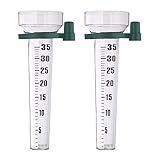 Relaxdays Regenmesser 2er Set, mit Halterung, Niederschlagsmesser Garten, Skala 35 mm/m²,...