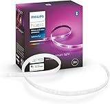 Philips Hue White & Color Ambiance Lightstrip Plus Basis-Set V4 (2 m), dimmbarer LED Streifen für...