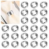DAJAVE 24 Stück Serviettenringe Silber, Serviettenringe aus Metall, Runde Napkin Rings,...
