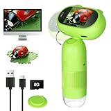 Mucek Handy Mikroskop für Kinder, 1000X Vergrößerung, 2,0' IPS-Bildschirm Taschenmikroskop, 2MP...