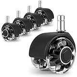 LALAGO 5 Stück 11x22mm Ersatz Bürostuhl Rollen, Roller für Bürostühle Schwarz,...