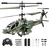 XIKOTEC Militär-RC Hubschrauber Ferngesteuert, RC Helikopter Ferngesteuert 2 Akkus, LED-Leuchten,...