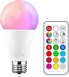 iLC Farbige Leuchtmittel LED RGBW Lampe Dimmbare Farbige Leuchtmitte Lampen 10W E27 Edison RGB LED...