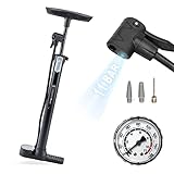 DANSI Fahrradpumpe I Standluftpumpe passend für alle gängigen Ventile inklusive Manometer &...