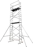 HOME MASTER Heimwerken Gerüstturm | Fahrbares Arbeitsgerüst | Chnelle Montage | Aluminium (7m Home...