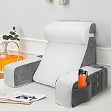 Groß Lesekissen mit Abnehmbarer Nackenrolle & Armlehne, Rückenkissen Bett, Ergonomisches...