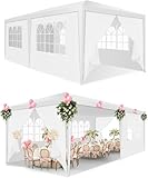 HOTEEL Pavillon 3x6 mit Fenstern & abnehmbaren Seitenwänden, Partyzelt 3x6 UV-Schutz, für Garten...