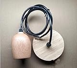 Steckdosenwandler, Glühbirnenhalter, Retro Holz Pendelleuchte E27 Fassung Vintage...