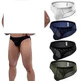 Faringoto Herren Mode Atmungsaktiv Niedrige Taille Mesh Boxershorts Slip Tanga, 5er Pack 06, XL