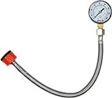YATO Profi Wasserdruckmesser mit Manometer und Edelstahlschlauch, 3/4 und 1/2 Zoll Außengewinde, 30...
