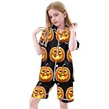 TYUIOP Halloween Jungen Mädchen Schlafanzug-Sets Schlafanzug Kurz Pyjama Kinder 2Er Set Teenager...