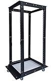18U 4 Pfosten offener Rahmen 48,3 cm Netzwerk-Server Rack Schrank verstellbare Tiefe 61-94 cm