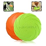 WELLXUNK Hunde Frisbees,Hund Scheibe, 2 Stück hundespielzeug Frisbee,Gummi Frisbee,für Land und...