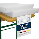 Beautissu 2er Set Bierbank Auflage 2x25x220cm – Schaumstoffpolster für Hussen – 2cm Bequeme,...