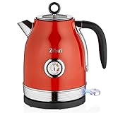 60er Jahre Retro Wasserkocher 1,7 Liter | 100% BPA FREI | 2000 Watt | Edelstahl Innenleben mit...