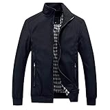 YOUTHUP Herren Jacke Leichte Freizeit Übergangsjacke Langarm Sommer Bomberjacke Outdoor Sportjacke,...