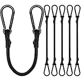 Spanngummi mit Karabiner, Expander mit Karabinerhaken 20cm, Gepäckspanner schwarz 6er Set, 100%...